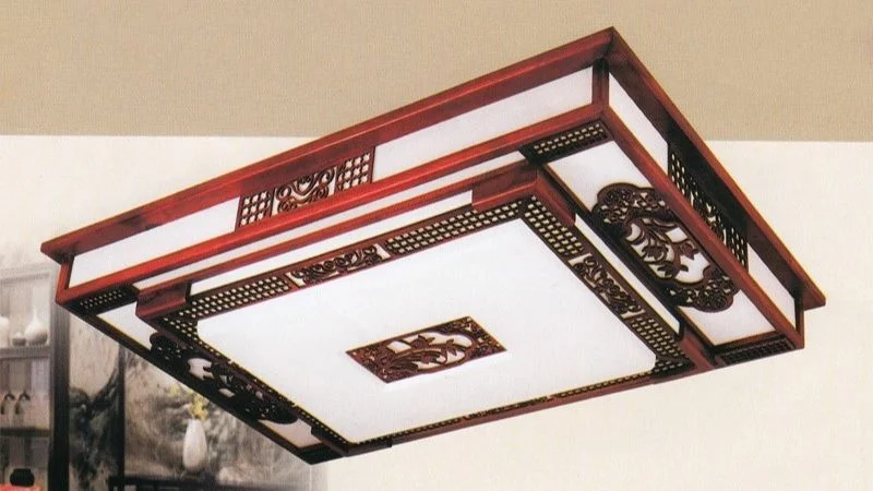 Mẫu đèn ốp trần gỗ tự nhiên hàng cao cấp