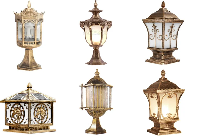 Mẫu đèn trụ cổng bằng đồng