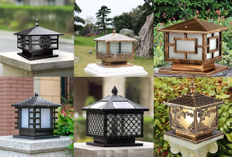 Tổng hợp mẫu đèn trụ cổng vuông cổ điển
