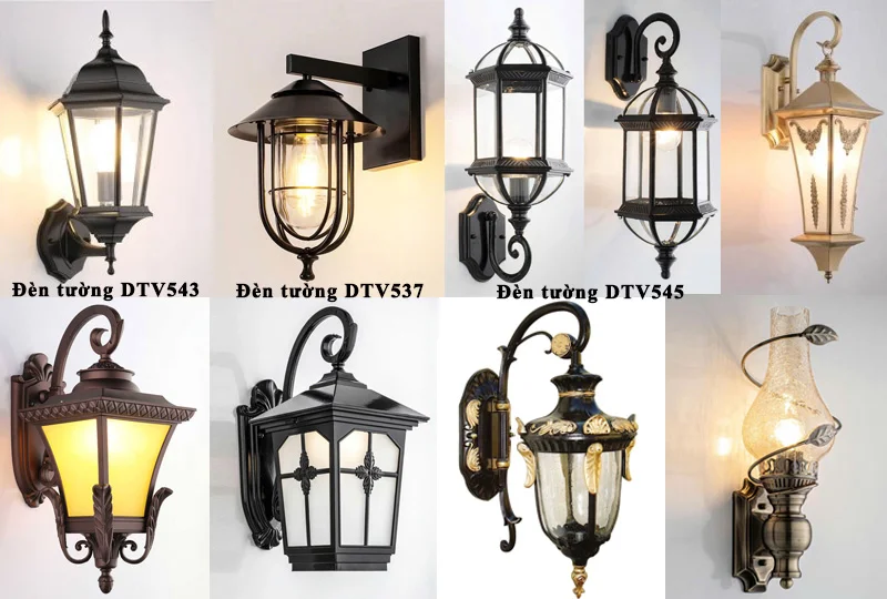 Tổng hợp mẫu đèn gắn tường cổng rào, trụ cổng