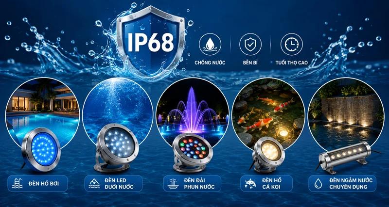 Các loại đèn chuẩn chỉ số chống nước IP68