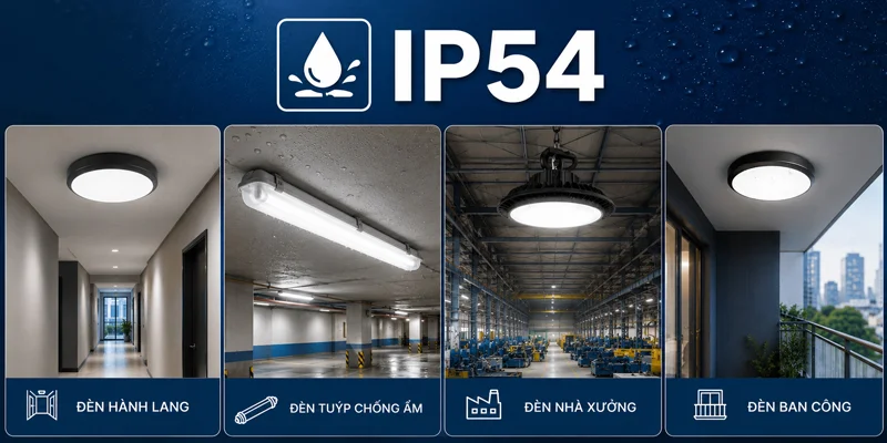Các loại đèn đạt chỉ số IP54