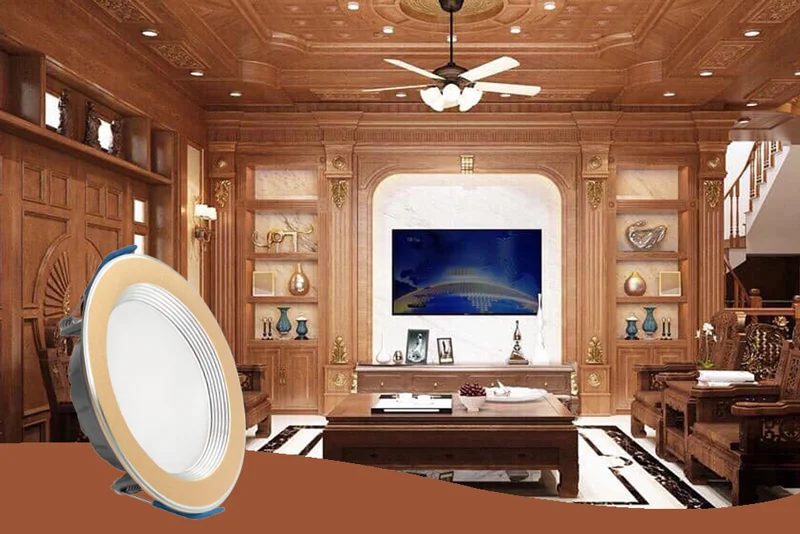 Đèn âm trần siêu mỏng cho nhà gỗ