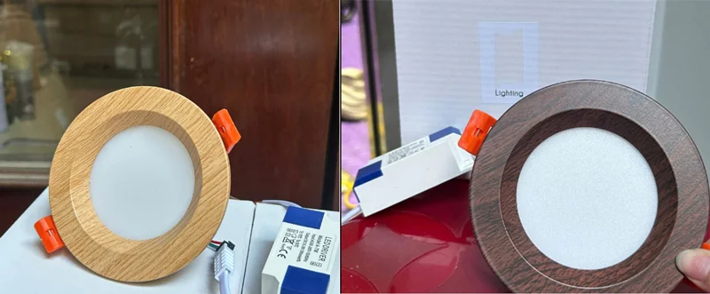 Đèn âm trần viền vân gỗ
