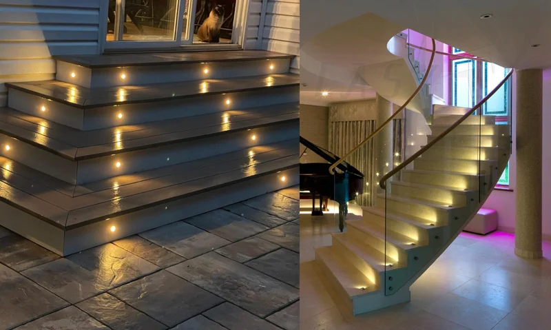 Đèn LED âm bậc cầu thang trong nhà và ngoài trời