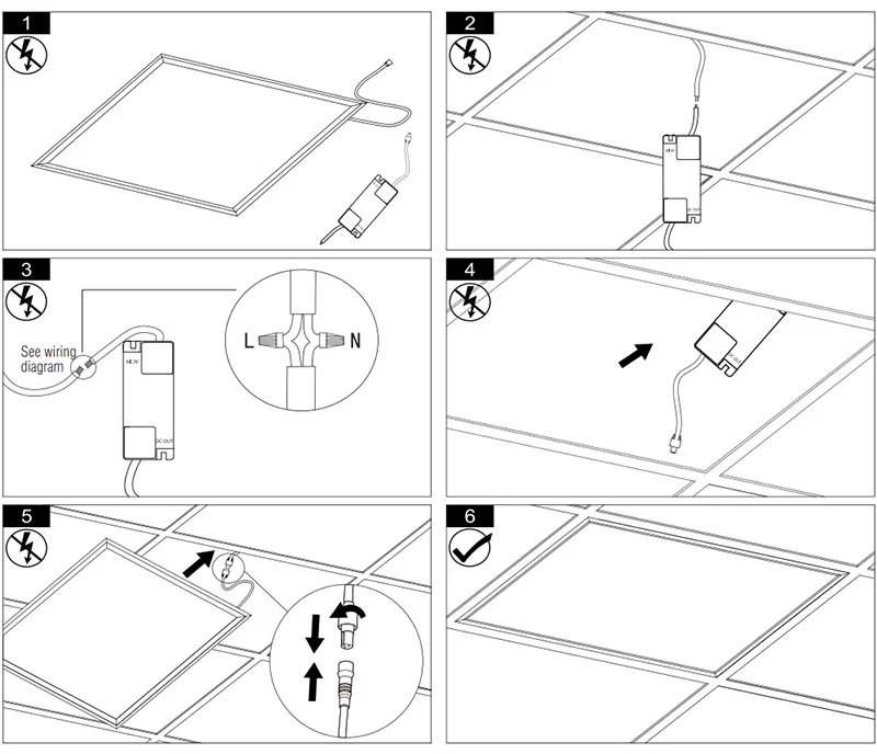 Lắp đặt đèn Panel vuông 600x600 âm trần