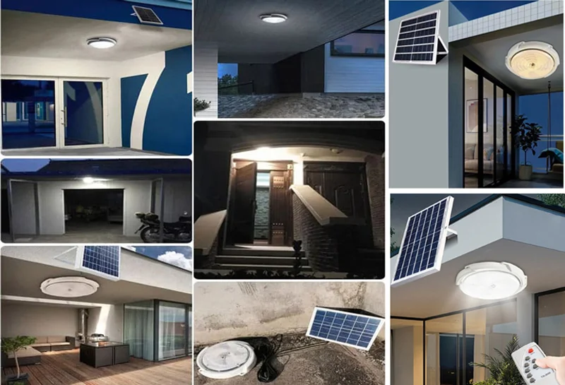Lắp đèn ốp trần năng lượng mặt trời ở chỗ cần chiếu sáng
