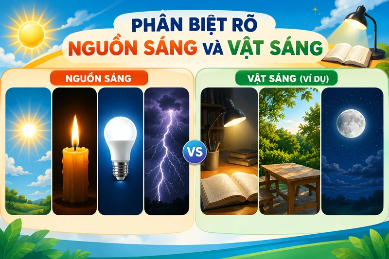 Phân biệt nguồn sáng và vật sáng