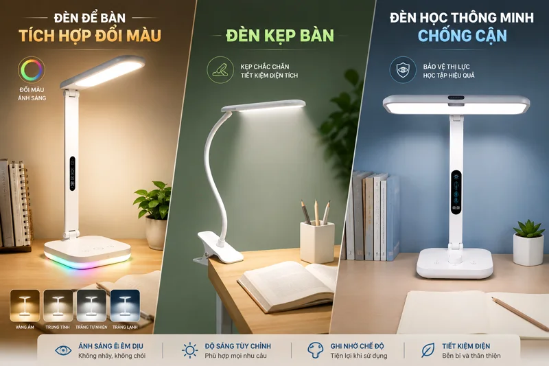 Các dòng đèn học tốt cho mắt