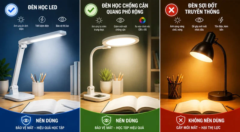 Các loại đèn học phổ biến