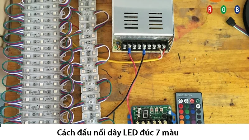 Cách đấu dây LED đúc 7 màu