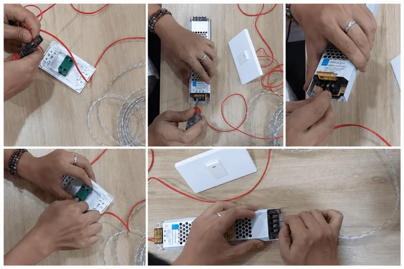Cách nối dây đèn LED vào nguồn tổ ong
