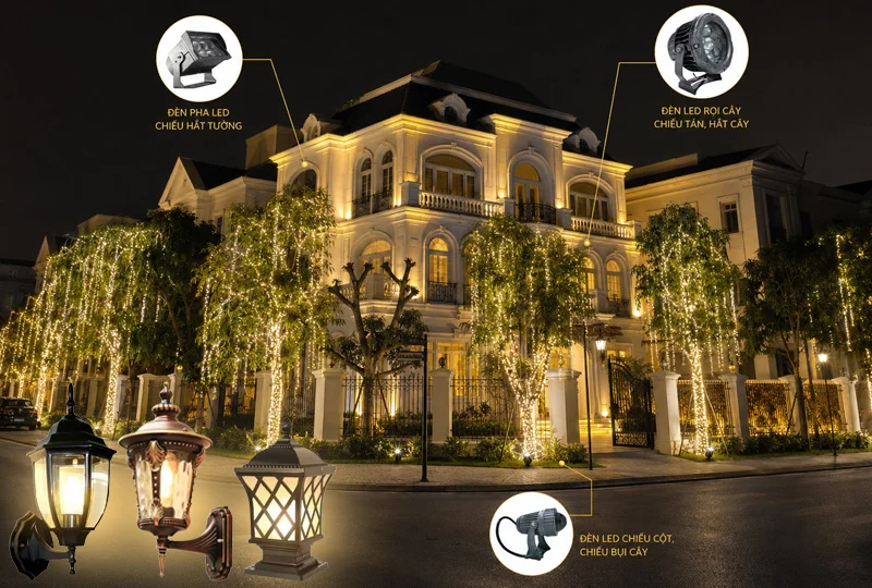 Chọn mẫu đèn trang trí cột nhà, sảnh nhà hiện đại