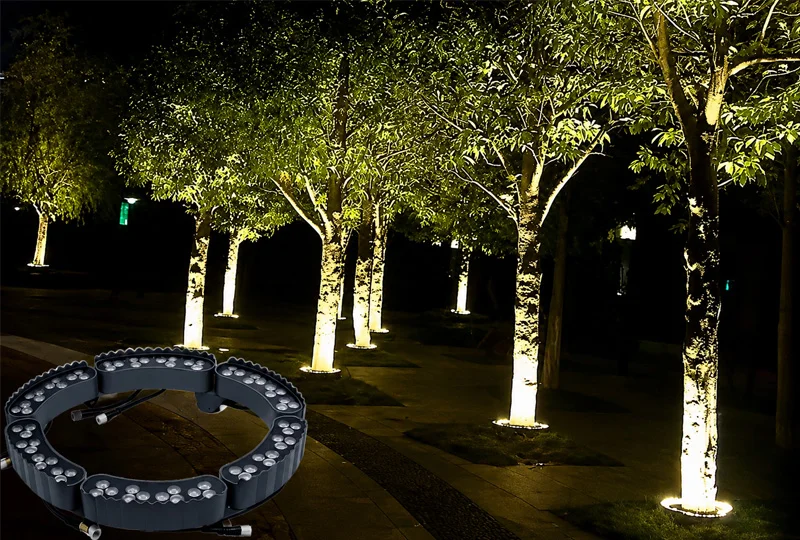 Đèn LED hắt cây bán nguyệt ôm gốc trang trí sân vườn