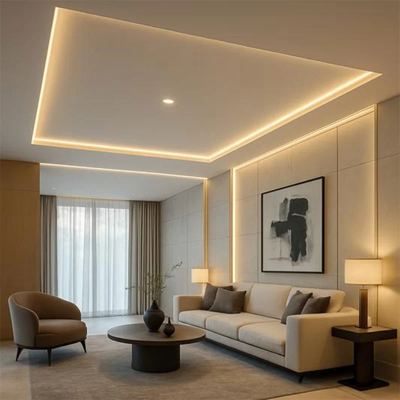 Đèn LED dây hắt trần thạch cao phòng khách