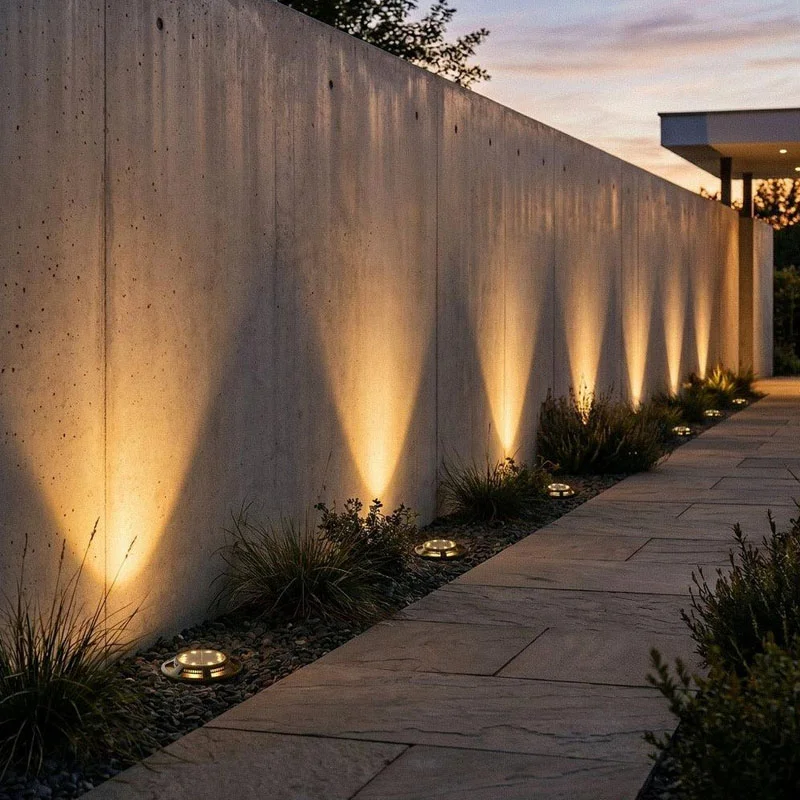 Thiết kế đèn âm đất hắt tường, vách và hàng rào