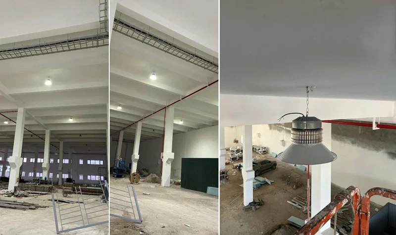 Thực tế dự án sau khi lắp đặt hệ thống đèn nhà xưởng