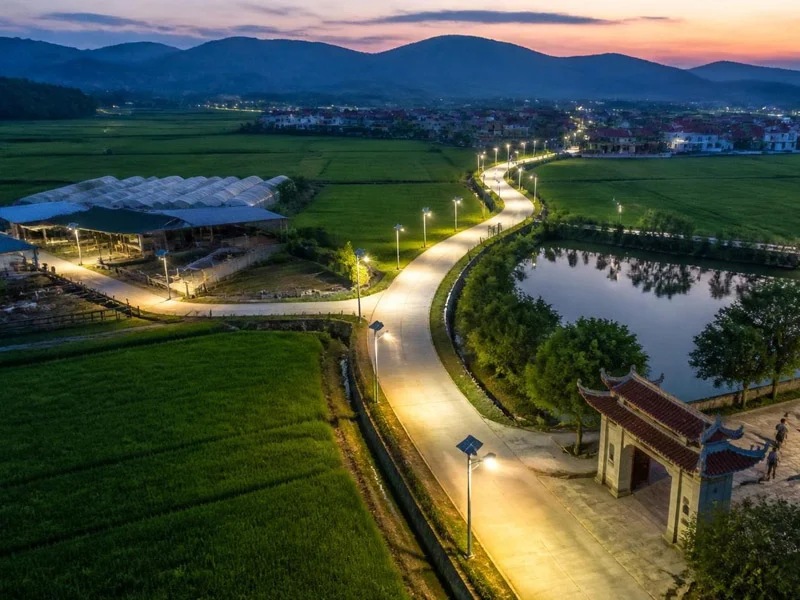Các khu vực dự án nông thôn mới lắp đèn đường năng lượng mặt trời
