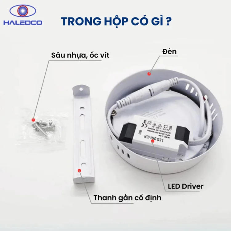 Các bộ phận của đèn ốp trần tròn