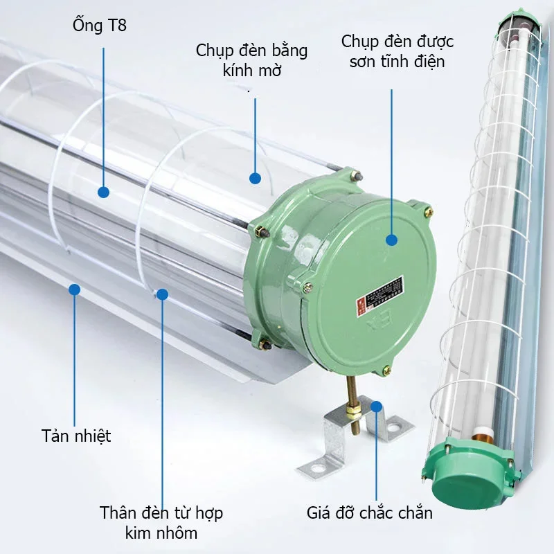 Cấu tạo bộ máng đèn LED chống nổ