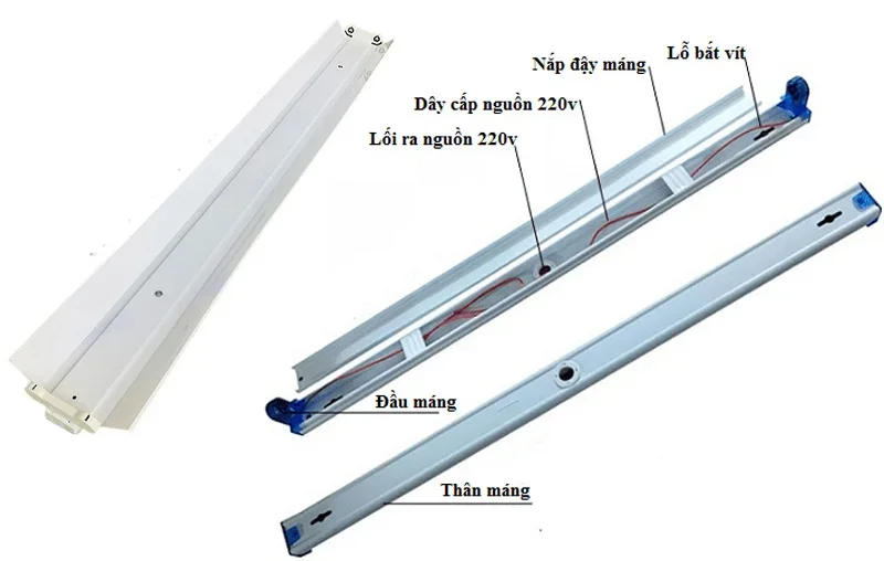 Cấu tạo máng đèn LED dân dụng phổ thông