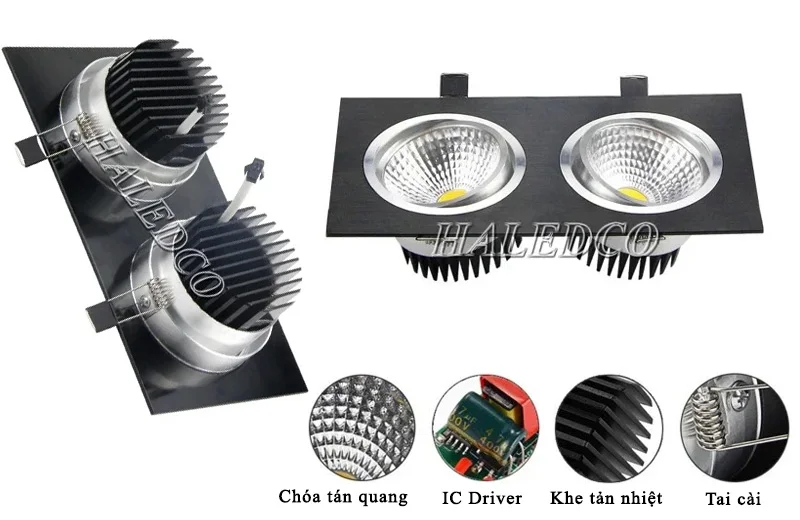 Đặc điểm kỹ thuật đèn âm trần đôi
