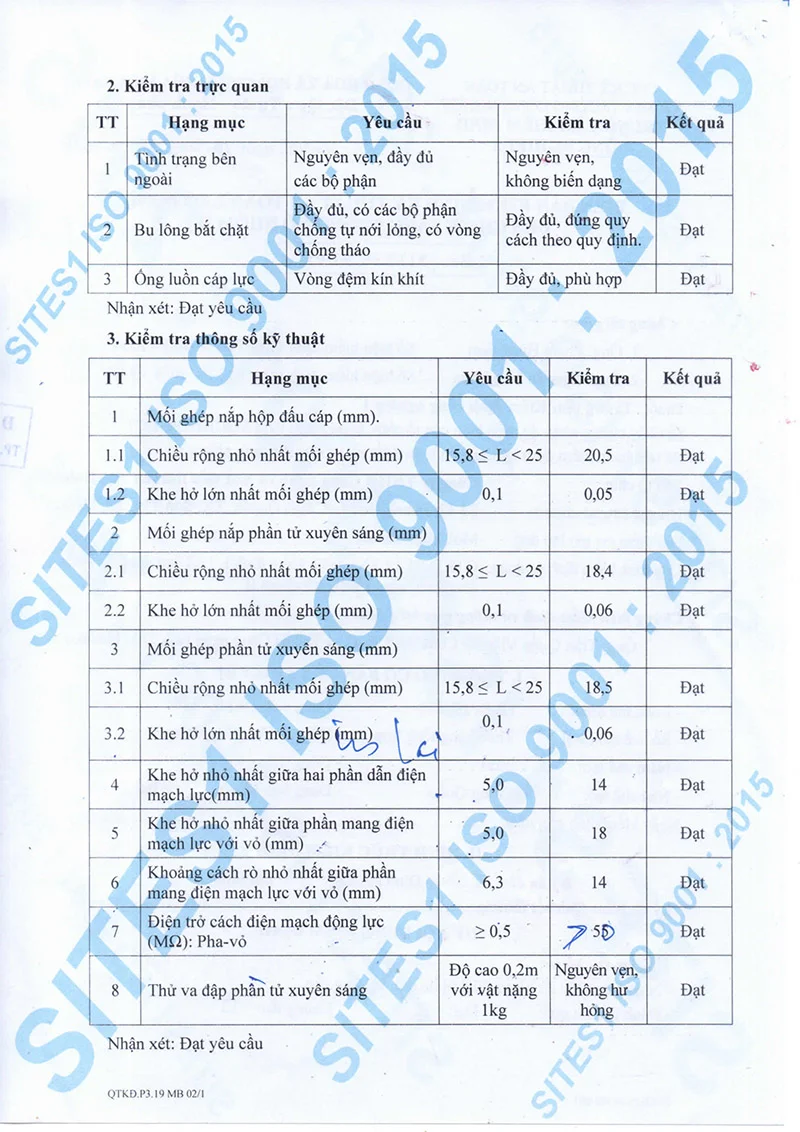 Danh sách kiểm tra chất lượng đèn HLEP1.2-120