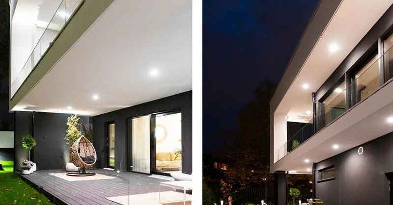 Đèn âm trần chống nước lắp đặt khu vực ngoài trời