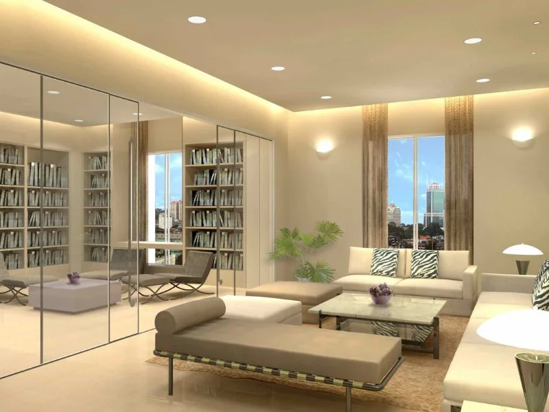 Đèn âm trần cho phòng khách chung cư hiện đại