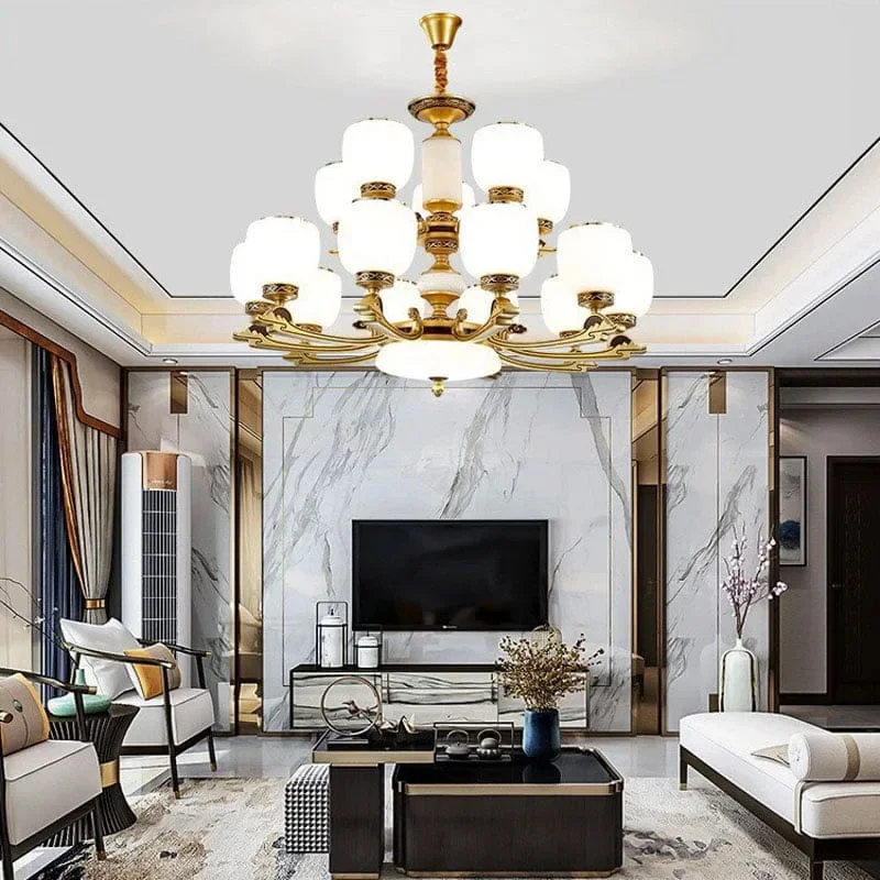 Đèn chùm phòng khách chung cư hiện đại