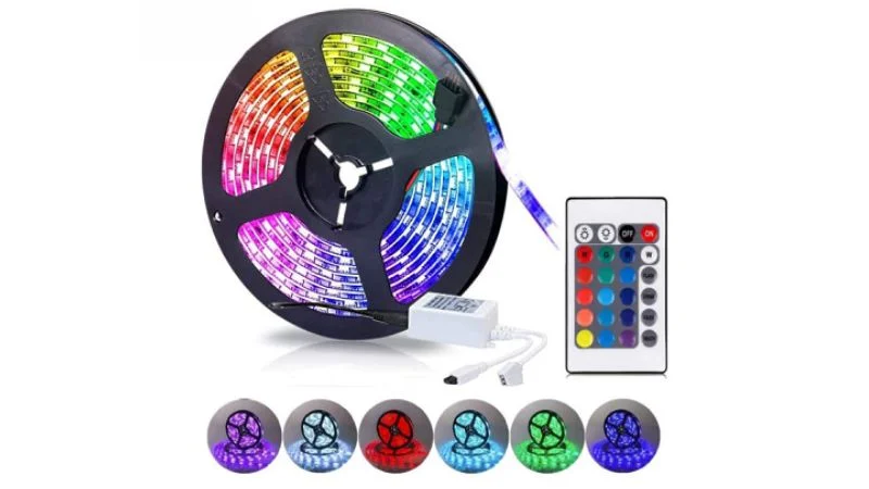 Đèn LED đổi màu 12V 3528 kèm remote điều chỉnh