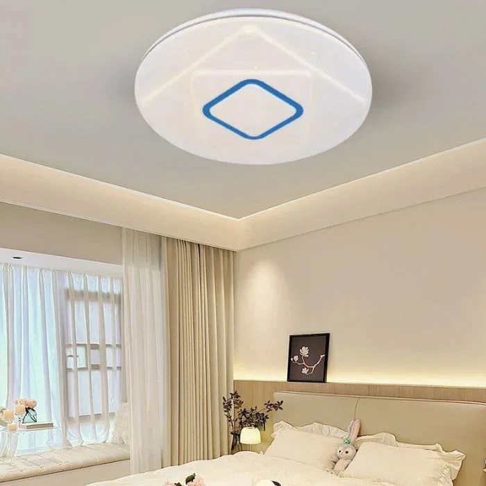 Đèn mâm ốp trần tròn cho phòng ngủ 3 chế độ