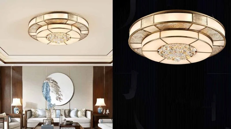 Đèn ốp trần đồng cổ điển cao cấp
