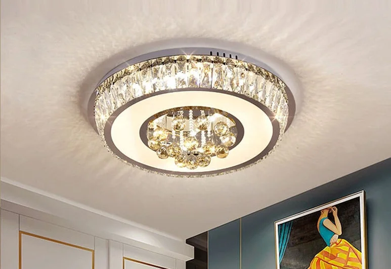 Đèn ốp trần mica pha lê hiện đại