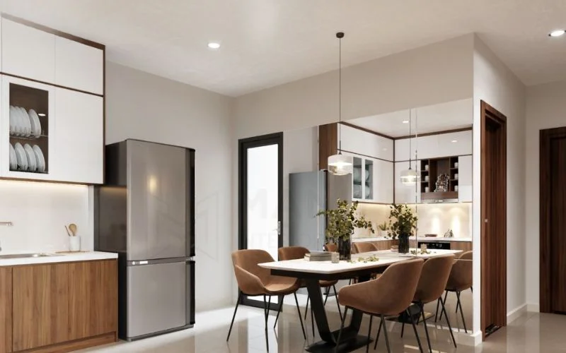 Các mẫu đèn ốp trần phòng ăn tối giản