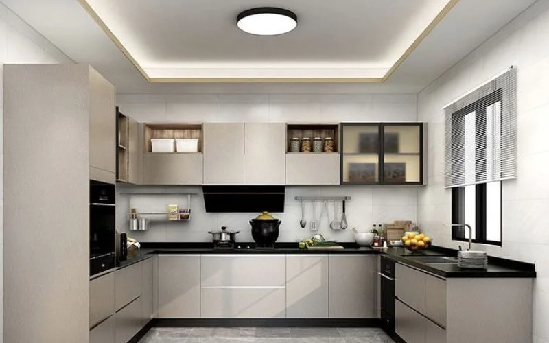 Cách bố trí đèn ốp trần nhà ăn đơn giản