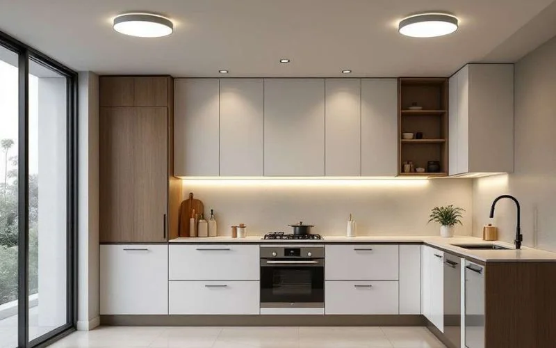 Đèn ốp trần phòng bếp mica