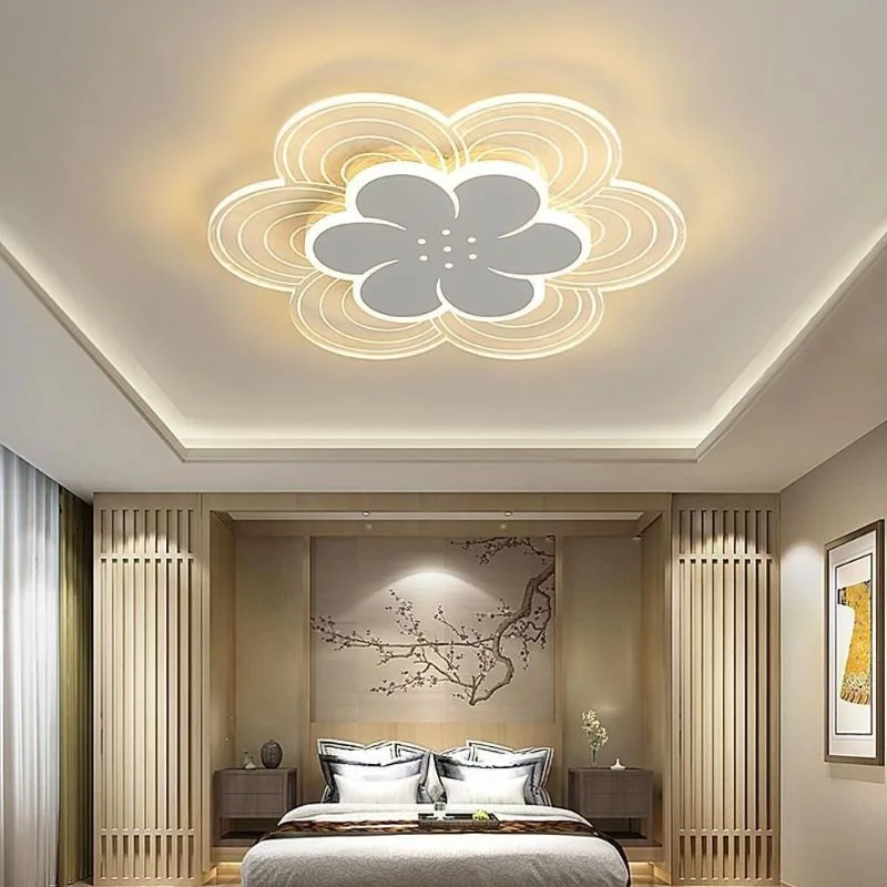 Đèn ốp trần phòng ngủ bông hoa