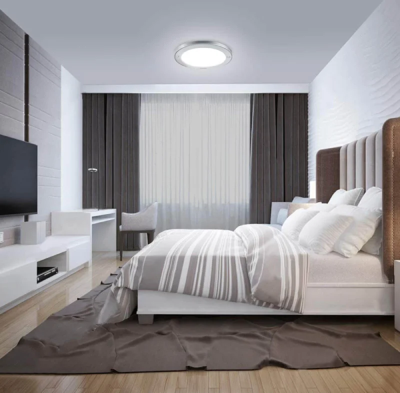 Đèn ốp trần phòng ngủ Mica đơn giản phổ thông