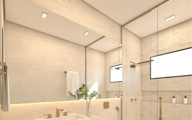 Cách bố trí đèn ốp trần phòng tắm đẹp