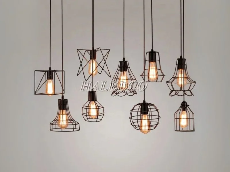 Đèn trần phòng khách chung cư thả treo