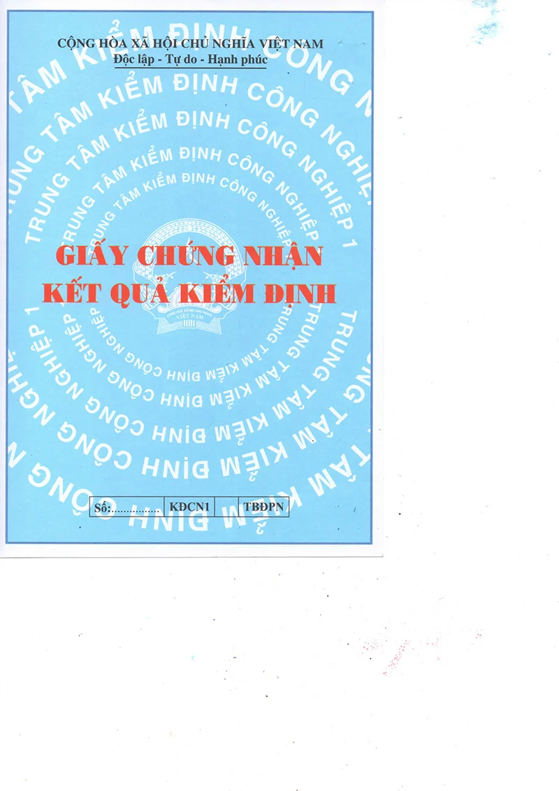 Giấy chứng nhận kết quả kiểm định đèn HLEP1-0-120
