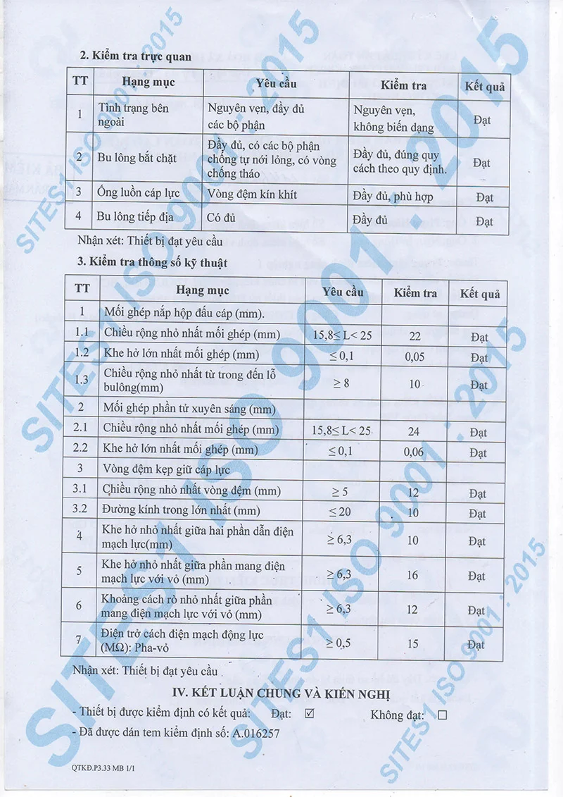 Hạng mục kiểm định chất lượng đèn HLEP1.0-150HBVG