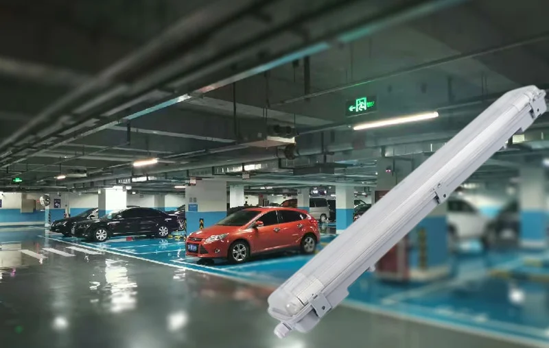 Lắp máng đèn LED chống thấm cho tầng hầm, nhà xe