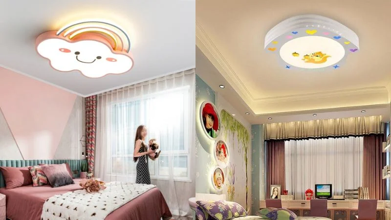 Lưu ý khi lắp đặt đèn ốp trần phòng ngủ trẻ em