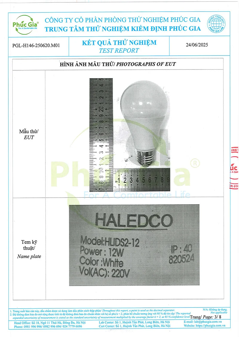 Mẫu model hlids2-12 quatest