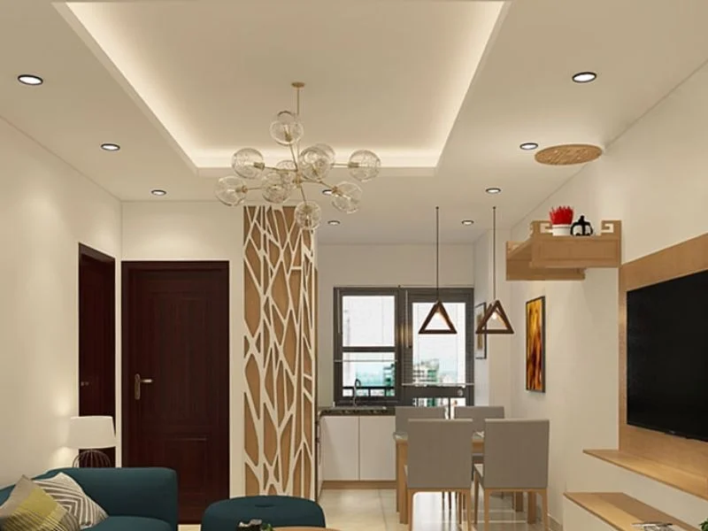 Một số mẫu đèn mâm ốp trần phòng khách chung cư