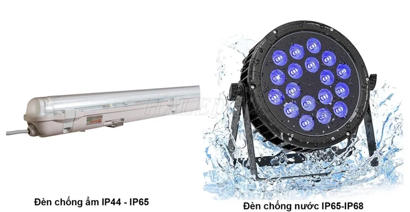 Phân biệt đèn LED chống ẩm với đèn chống nước