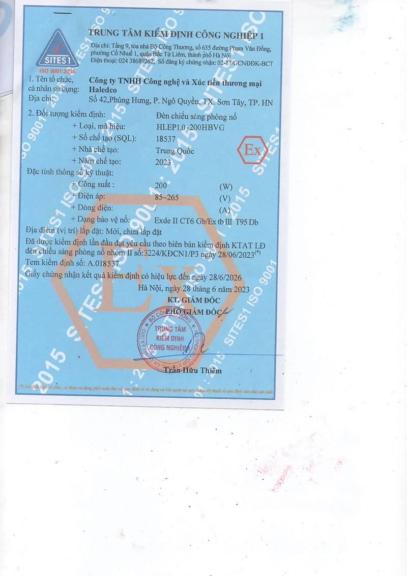 Quatest chất lượng đèn chống nổ HLEP1.0 - 200HBVG