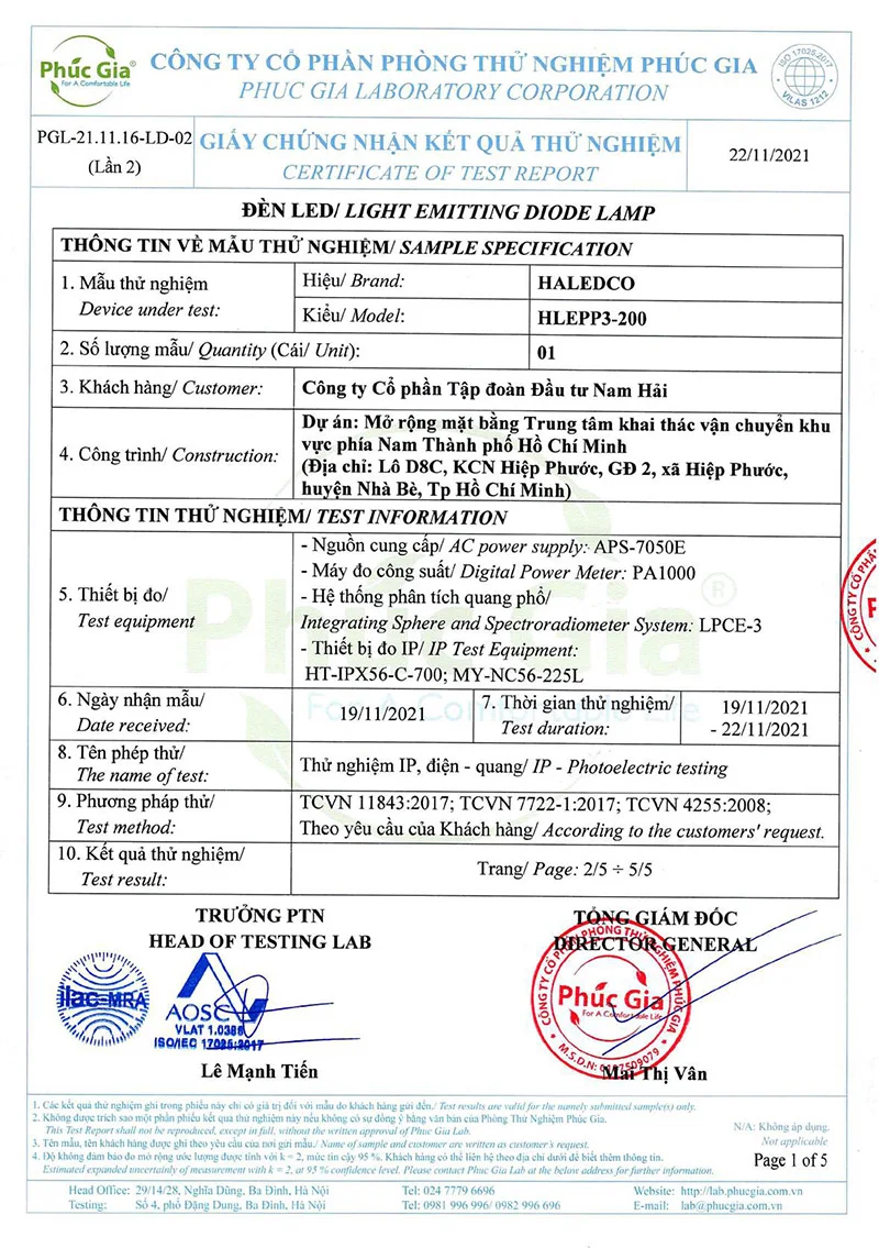 Quatest thử nghiệm hiệu suất đèn chống nổ HLEPP3-200